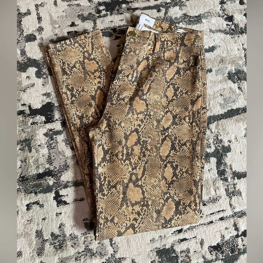 Frame | Le High Skinny Crop Snake Print Womens 28